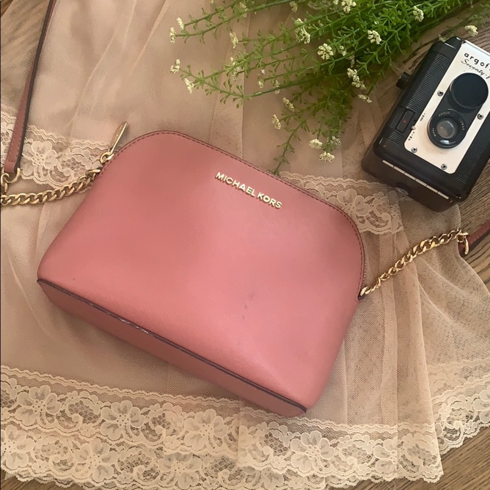 Michael Kors Cindy Dome Small Blush Crossbody Bag